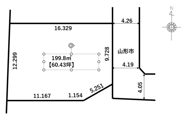 【山形市小白川町 売地 の間取り】