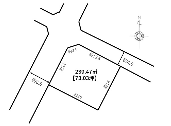 【天童市田鶴町 売地 の間取り】