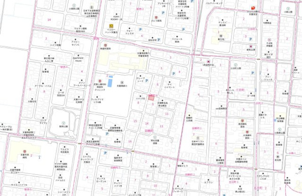 【天童市田鶴町 売地 の地図】