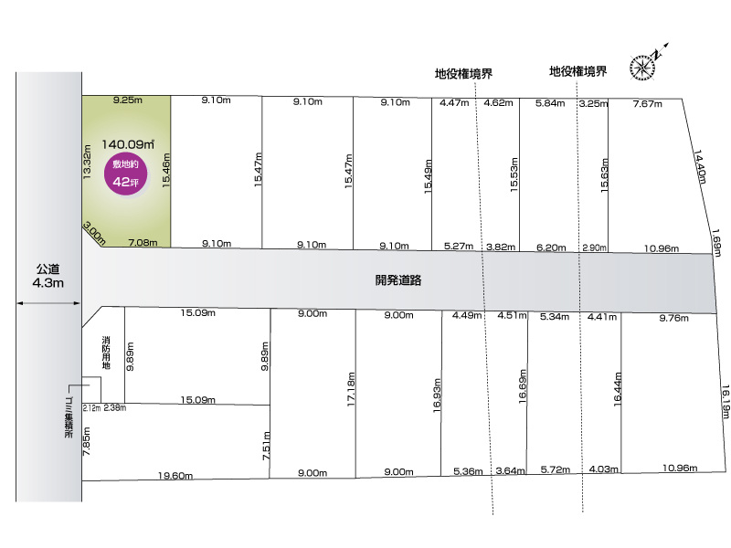 中丸7丁目　1号地　区画図