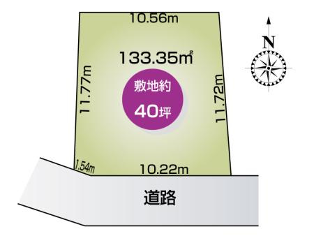 【東松山市高坂3丁目3期　区画図】土地面積40坪ございます！