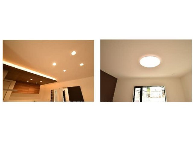 LED照明が設置されています。1階はダウンライトを採用！