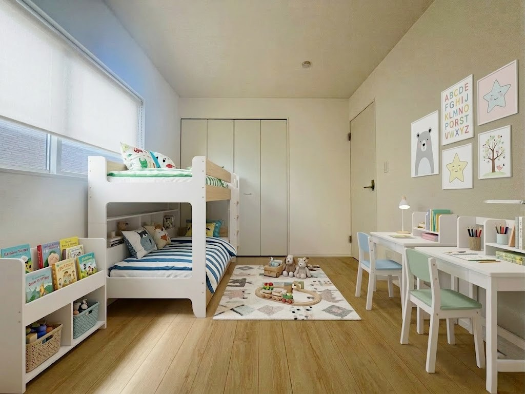 子ども部屋に好適なお部屋。内装が明るい色なのでお好みのお部屋にできます。※画像はイメージです。
