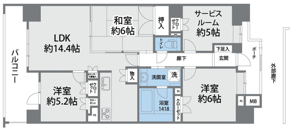 【 HP限定公開 コスモフォーラム武蔵小金井　4階の間取り】