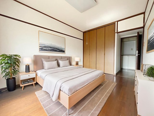 6帖洋室の家具配置イメージ（※CG加工により空室のお部屋に家具画像を合成しております）