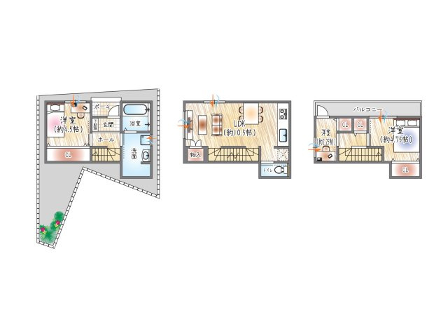 【参考プラン？】（ベストプラン建物価格：2480万円～）　■建物面積：約67.09？　■3階建て×3LDK　全居室収納付きで、スッキリと暮らせる住まい。