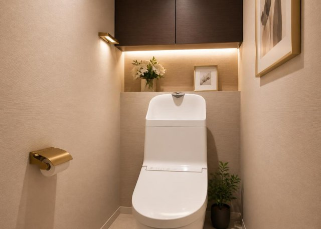 温水洗浄便座付きのトイレも2026年8月に新品へ交換予定です。壁紙や床材も貼り替えられ、清潔感ある快適な空間に生まれ変わります。毎日使う場所だからこそ機能性にもこだわり、衛生的に保てます。