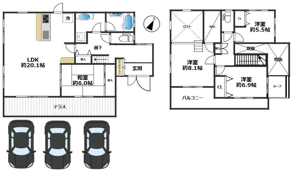 4LDK+2S（納戸）、土地面積217.01？、建物面積113.05？♪並列駐車4台可♪
