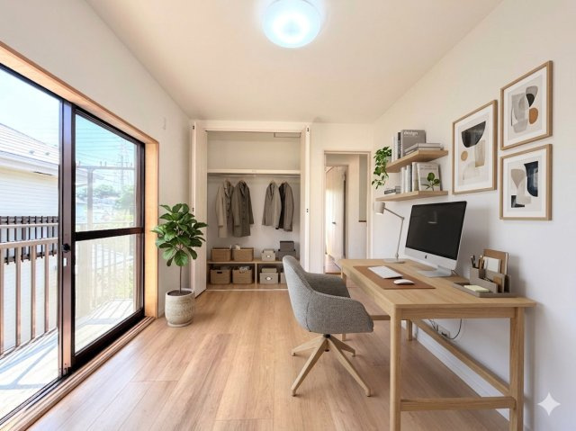 モデルルーム写真◆気持ちの良い風が室内へ入り込む居室。家具を配置しても広々ご利用いただける快適空間。(家具はイメージです)