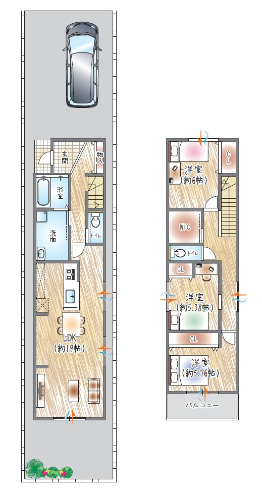 【参考プラン？】(ベストプラン建物価格：2480万円～)　■建物面積：99.37？　■2階建て×3LDK　各居室5帖以上のゆとり◎自分時間も大切にできるお家。