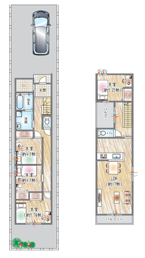 【参考プラン？】(ベストプラン建物価格：2480万円～)　■建物面積：98.54？　■2階建て×4LDK　SIC＋各居室収納付き！スッキリ整うお家◎