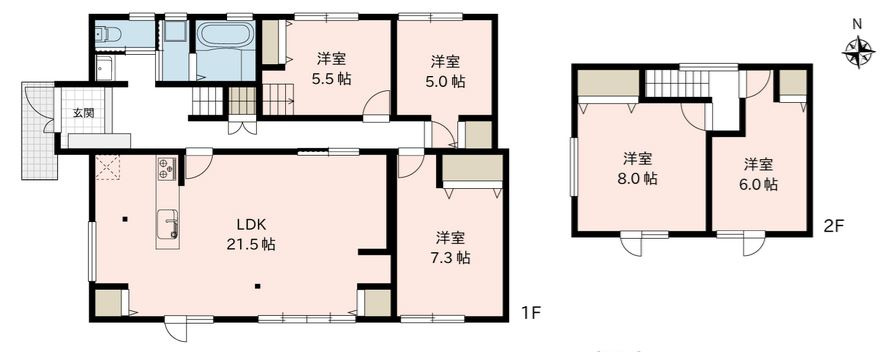 部屋数が多く人数の多いご家族も◎