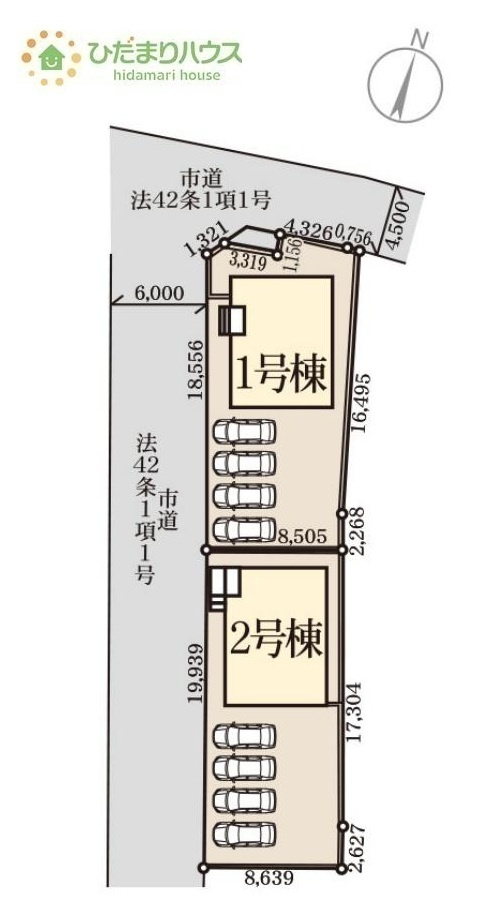 急な来客時にも安心な、並列駐車4台まで可能です(^^♪　（1号棟）
