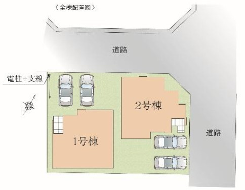 1号棟　広々19.5帖のリビング空間・キッチン・洗面・浴室がまとまった水回り動線で、家事の移動もスムーズです。4LDK・WIC・SIC付き！並列駐車2台可(車種による)！
