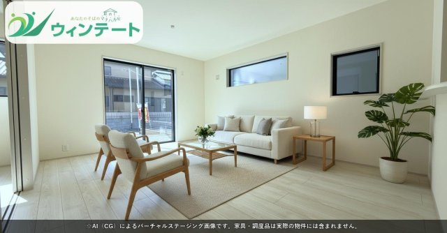 ナチュラルカラーで統一された落ち着いたLDK。対面キッチンで家族との距離がぐっと近づきます。
