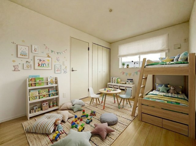 子ども部屋に好適なお部屋。内装が明るい色なのでお好みのお部屋にできます。※画像はイメージです。
