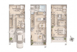 足立区小台２丁目　新築分譲住宅　全３棟の間取り