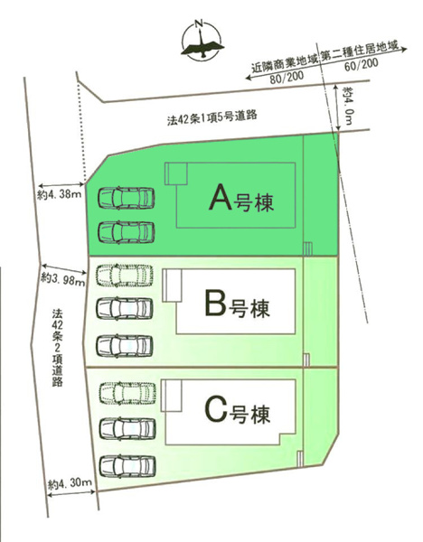 【ハートフルタウン渋川市石原34ーAの区画図】