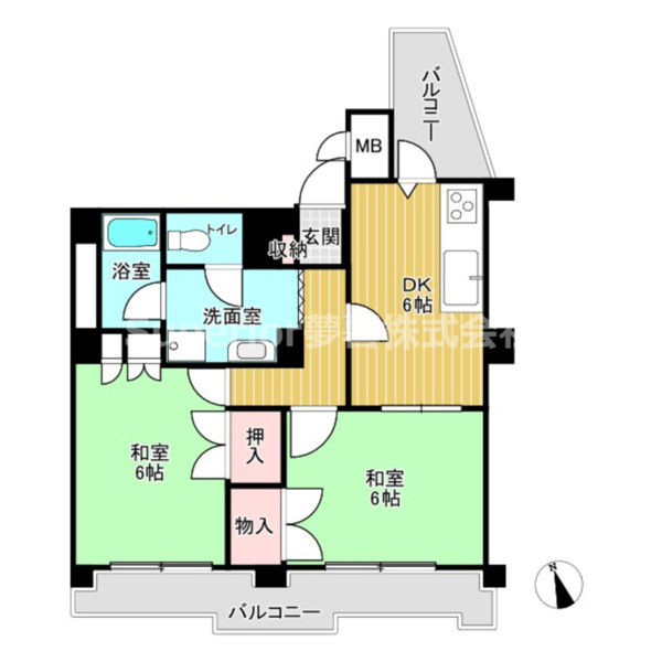 【 中古マンション 長岡京シティハイツの間取り】