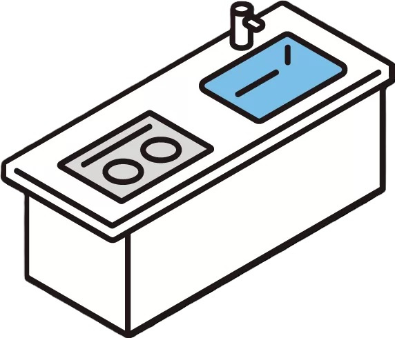 窓に面したキッチンなので換気がしやすいです！