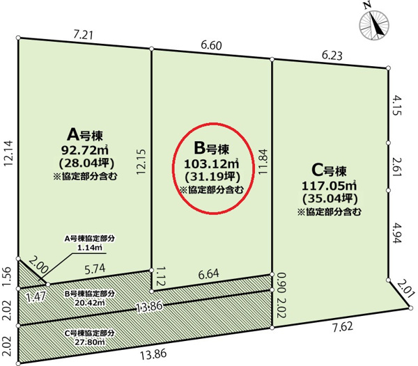 【練馬区富士見台1丁目新築戸建の区画図】