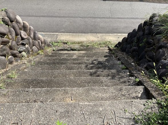 階段上から