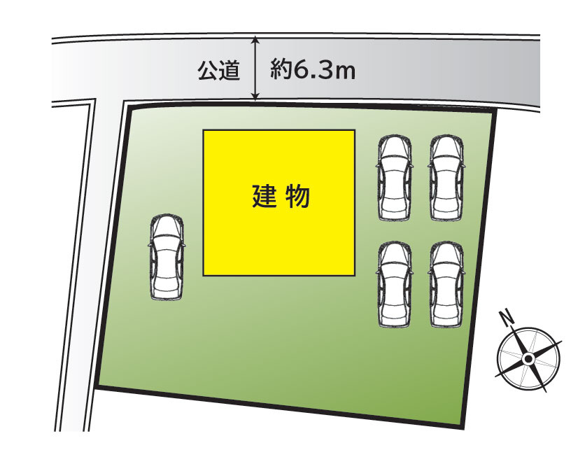 敷地広々84坪　カースペースは6台以上駐車可能です。