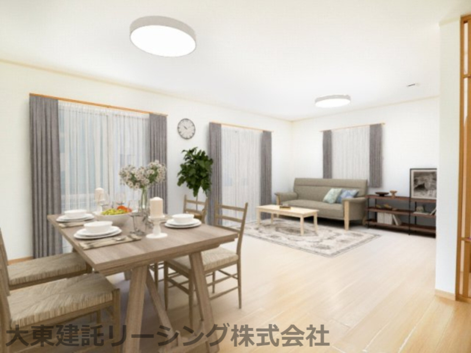 ※LDKにCG合成で実際の家具を配置したイメージパースです。家具・調度品などは売買契約に含まれません。