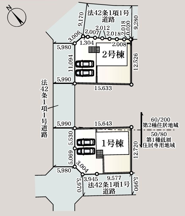 図面と現況が異なる場合、現況を優先とします。【1号棟】