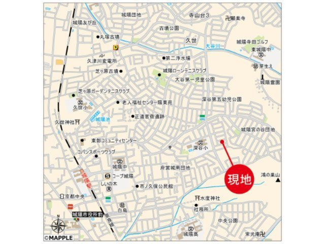 小学校やコンビニ、スーパー、ドラッグストア、市役所など、暮らしに便利な施設が身近に揃う住環境です。