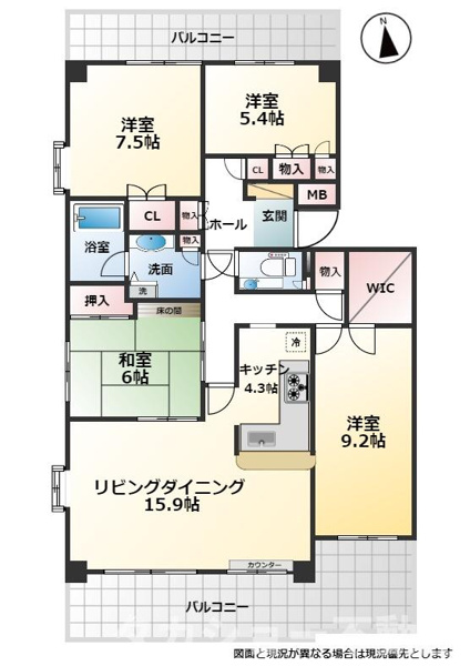 【ヴィルフォーレ稲毛6番館の間取り】