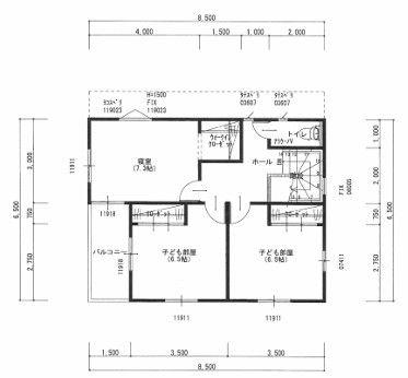 2階にもトイレあり。　洋室は2面採光でどのお部屋も陽当り良好です(内、一部屋は三面採光)