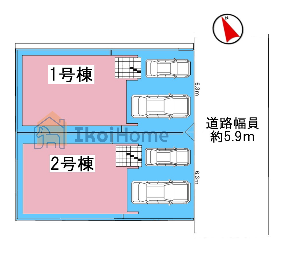 【ホームページに現地動画掲載中】●年中無休：当日予約可●全体区画図です。前面道路広々ございます！