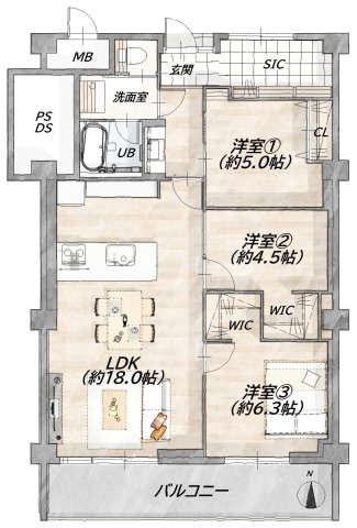 間取り：328000663532