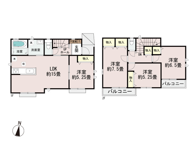建物参考プラン／面積93.56平米(28.30坪)　参考プラン建物価格／1400万円　※内訳については変更になる場合があります。参考プラン価格は目安となります。