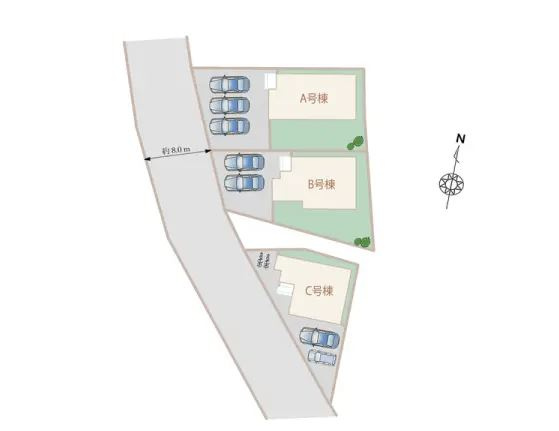 B号棟の区画図です