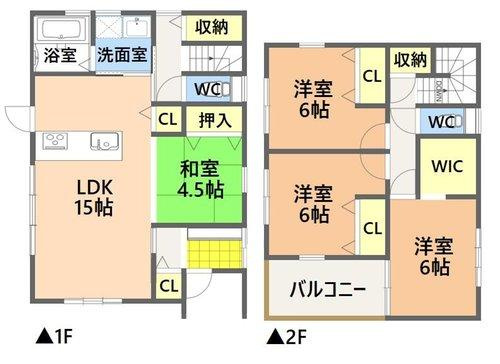 【千年1丁目　新築戸建ての間取り】