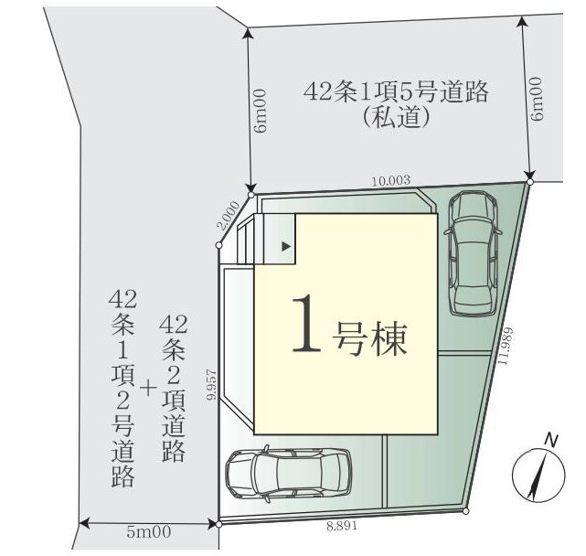 区画図は、土地の形状、境界、道路との関係を詳細に示す図面土地の正確な位置、面積、形状を把握し購入や建築計画の判断に不可欠です。区画整理や開発状況も示され、将来的な土地利用のイメージを掴む上でも重要。　