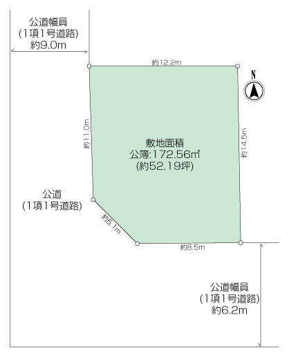 敷地面積は約52坪ございますので、ゆとりのあるマイホームを設計出来ます。