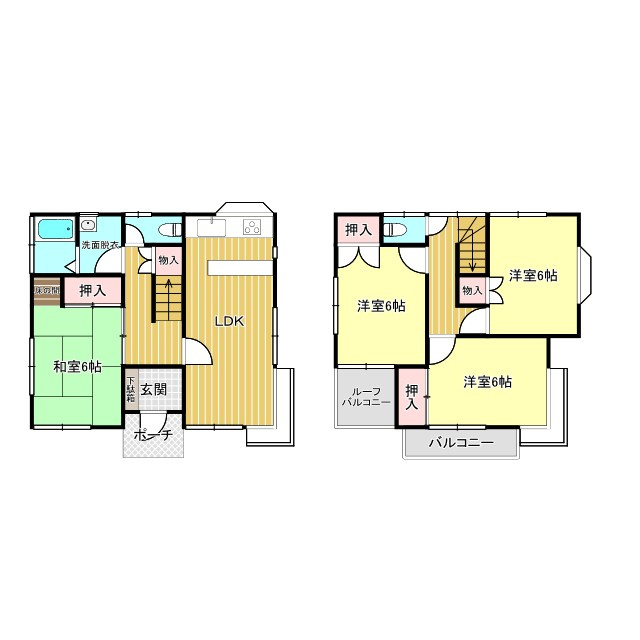 全室6帖以上、2面採光、使い勝手の良い4LDKです！