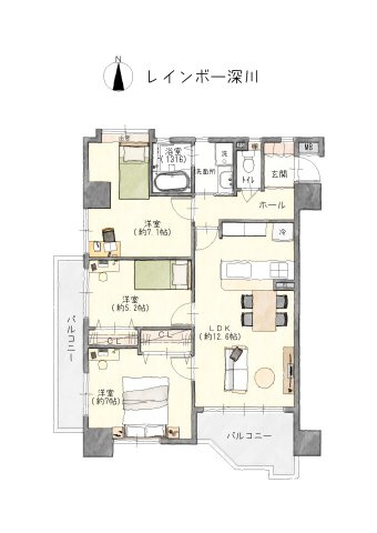 価格1399万円、3LDK、専有面積69.54？、バルコニー面積10.93？、駐車場2台確保！