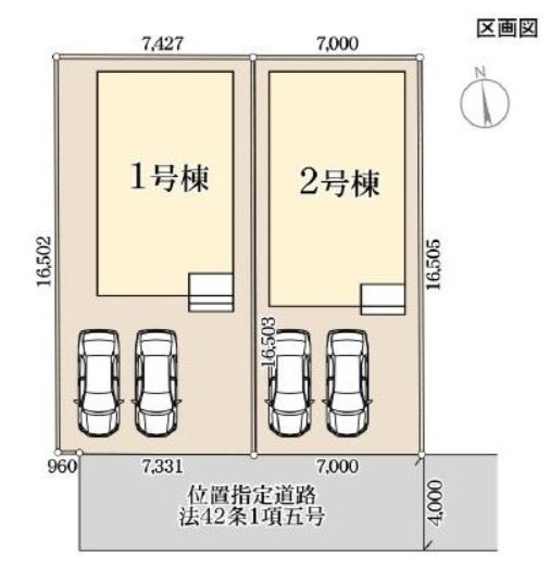 【新築 新潟市東区寺山 第2 1号の区画図】