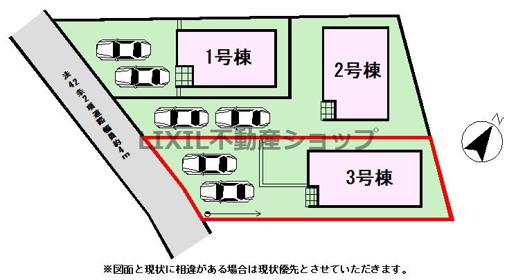 【区画図】区画図です。並列駐車2台可能！　