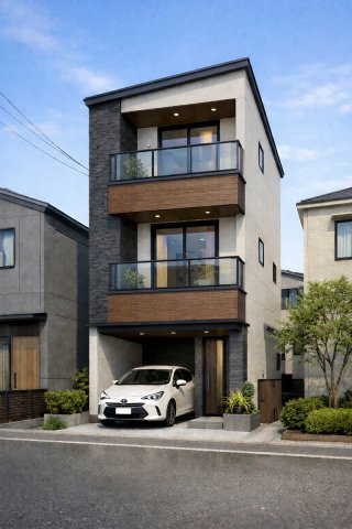 【完成イメージ】外観・デザインは自由に選べます。※ご要望の間取り条件により外観の印象は変わります
