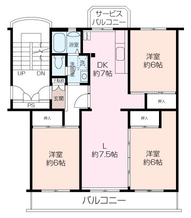 3LDKの間取りです