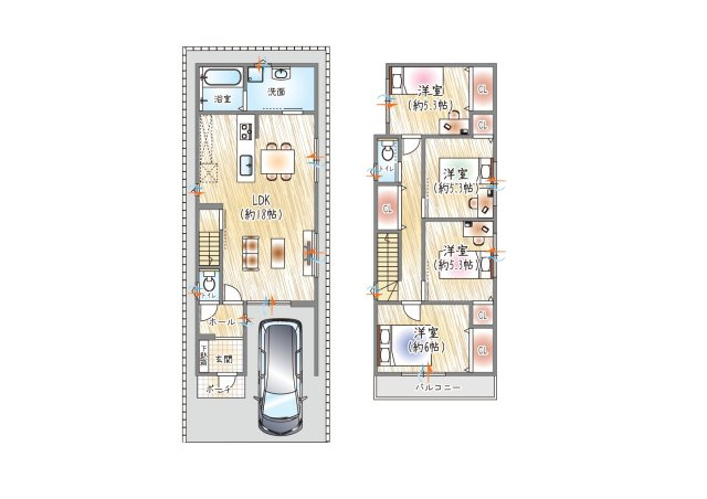 【参考プラン？】(ベストプラン建物価格：2430万円～)　■建物面積：100.75？　■2階建て×4LDK　1階水回り集約で、広い洗面空間が嬉しい住まい！