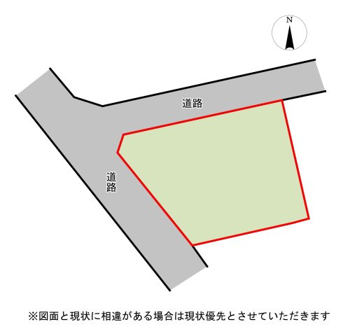 【区画図】角地で開放的です。