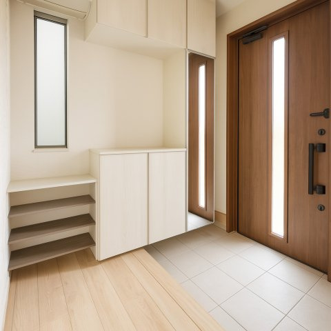 明るい玄関です
