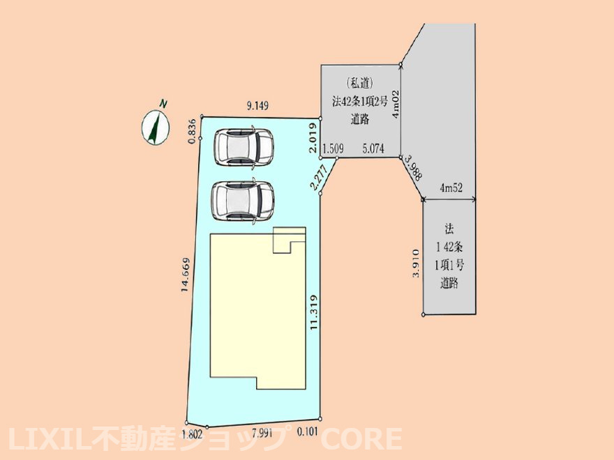 カースペースは嬉しい並列2台分！セカンドカーをお持ちの方も安心です。