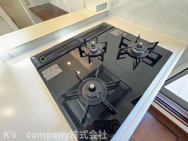 同時進行ができる3口コンロ♪